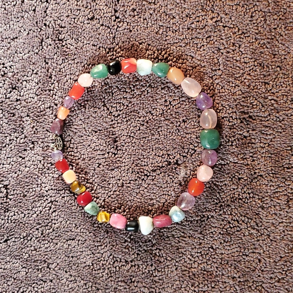 Necklace...Real Stones with Sterling Silver Clasp.
